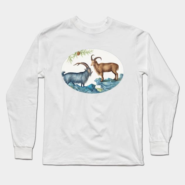 Wild Goat and a Barbary Sheep (1575–1580) Long Sleeve T-Shirt by WAITE-SMITH VINTAGE ART